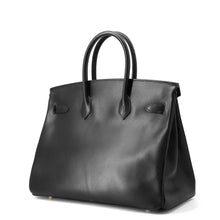 将图像加载到图库查看器中，HERMES Birkin Black Box Calf Leather Size 35
