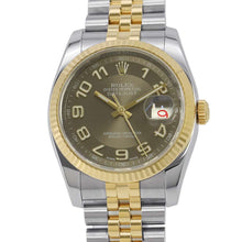 将图像加载到图库查看器中，ROLEX Datejust W36mm Stainless Steel K18YG Brown Dial116233
