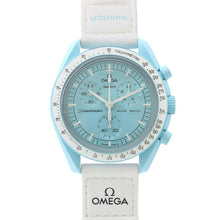 Load image into Gallery viewer, Swatch OMEGA x Swatch Mission to Uranus W42mm Bio Ceramic Nylon Light Blue DialSO33L100
