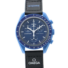 Load image into Gallery viewer, Swatch OMEGAxSwatch Mission to Neptune W42mm Bio Ceramic Nylon Deep Navy Blue DialSO33N100
