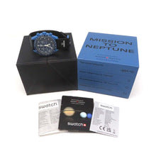 将图像加载到图库查看器中，Swatch OMEGAxSwatch Mission to Neptune W42mm Bio Ceramic Nylon Deep Navy Blue DialSO33N100
