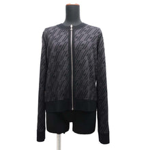 Load image into Gallery viewer, HERMES Long Sleeve Cardigan Bias H Size 42 Black Wool 98% Nylon1% Polyurethane1%
