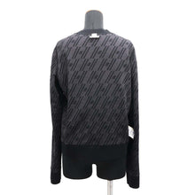 Load image into Gallery viewer, HERMES Long Sleeve Cardigan Bias H Size 42 Black Wool 98% Nylon1% Polyurethane1%
