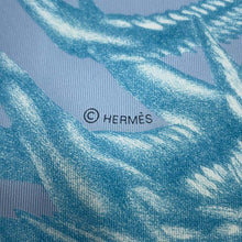 Load image into Gallery viewer, HERMES Carre Plumets et Panaches (Feathers and feather ornaments) Size 90 Blue Gacier/Vert/Gray Silk100%
