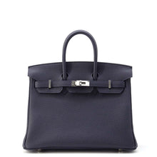 将图像加载到图库查看器中，HERMES Birkin Blue Nuit Togo Leather Size 25
