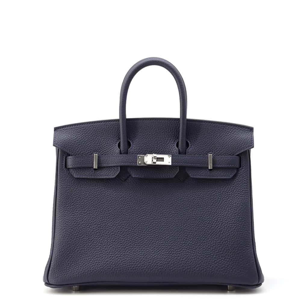 HERMES Birkin Blue Nuit Togo Leather Size 25