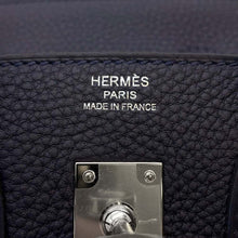 将图像加载到图库查看器中，HERMES Birkin Blue Nuit Togo Leather Size 25
