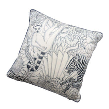 Load image into Gallery viewer, HERMES Cushion Animaux Camoufles Navy/White Cotton100% Leather Size 40x40
