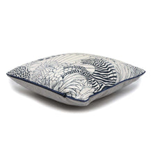 Load image into Gallery viewer, HERMES Cushion Animaux Camoufles Navy/White Cotton100% Leather Size 40x40
