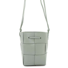 Load image into Gallery viewer, Bottega Veneta Cassette Crossbody Bucket Bag Light Green680217 Lambskin Size Mini
