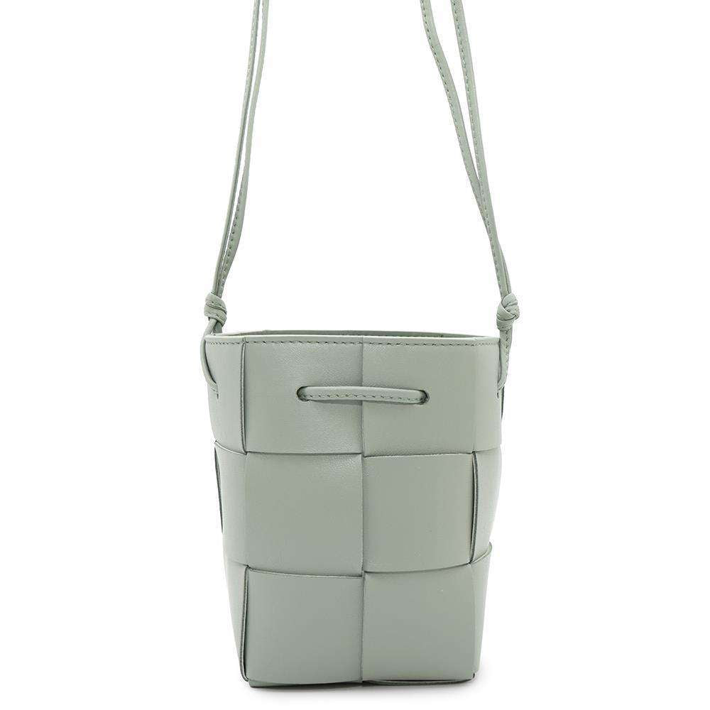 Bottega Veneta Cassette Crossbody Bucket Bag Light Green680217 Lambskin Size Mini