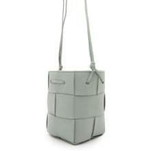 Load image into Gallery viewer, Bottega Veneta Cassette Crossbody Bucket Bag Light Green680217 Lambskin Size Mini
