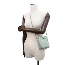 Load image into Gallery viewer, Bottega Veneta Cassette Crossbody Bucket Bag Light Green680217 Lambskin Size Mini
