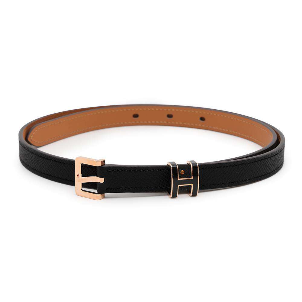 HERMES Pop Ash Belt Size 75 Black Epsom