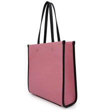 将图像加载到图库查看器中，JIMMY CHOO N/S Tote Pink/Black Canvas Calf Leather Size M
