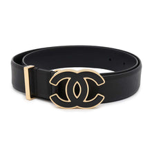 Load image into Gallery viewer, CHANEL CC Logo Belt Size 75 Black Leather
