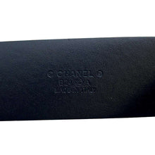 将图像加载到图库查看器中，CHANEL CC Logo Belt Size 75 Black/White Leather
