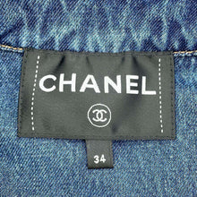 将图像加载到图库查看器中，CHANEL Washed Denim Jacket Size 34 BlueP76746 Cotton100%
