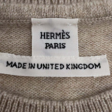 Load image into Gallery viewer, HERMES Sweater Long Sleeve Knit H-Lift Size 40 Beige Naturel Cashmere100%
