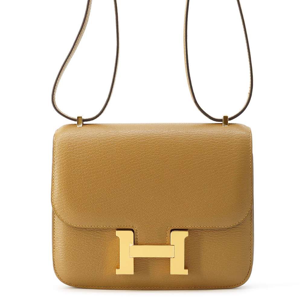 HERMES Constance3 Miroir Kraft Chevre Myzore Goatskin Size Mini