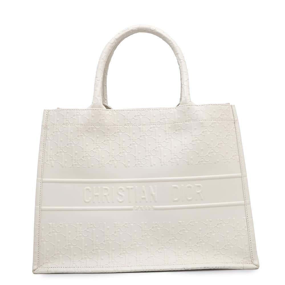 Dior Book tote White Leather Size Medium