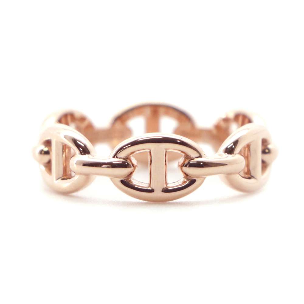 HERMES Chaine d'Ancre Anchene Ring Size PM/52/#12 18K Pink Gold