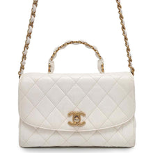 Load image into Gallery viewer, CHANEL Matelasse Top Handle 2way Shoulder Handbag WhiteAS2478 Crumple Lambskin
