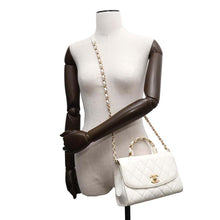 Load image into Gallery viewer, CHANEL Matelasse Top Handle 2way Shoulder Handbag WhiteAS2478 Crumple Lambskin
