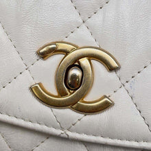 Load image into Gallery viewer, CHANEL Matelasse Top Handle 2way Shoulder Handbag WhiteAS2478 Crumple Lambskin
