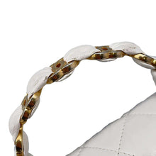 Load image into Gallery viewer, CHANEL Matelasse Top Handle 2way Shoulder Handbag WhiteAS2478 Crumple Lambskin
