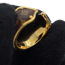 Load image into Gallery viewer, LOUIS VUITTON Bague Nanogram Sweet Dream Ring Size L BrownM69608 Monogram Gold Plated
