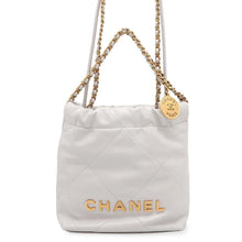 Load image into Gallery viewer, CHANEL CHANEL 22Bag GrayAS3980 Shiny Calf Leather Size Mini
