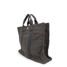 将图像加载到图库查看器中，HERMES Her Line Tote Gray Canvas Size MM
