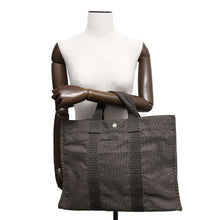 将图像加载到图库查看器中，HERMES Her Line Tote Gray Canvas Size MM
