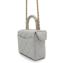 Load image into Gallery viewer, CHANEL Matelasse Chain Vanity Light BlueAS3973 Lambskin Size Small
