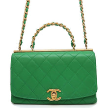 Load image into Gallery viewer, CHANEL Matelasse Top Handle 2WAY Green Lambskin
