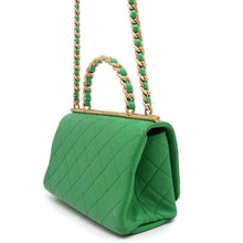 Load image into Gallery viewer, CHANEL Matelasse Top Handle 2WAY Green Lambskin
