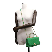 Load image into Gallery viewer, CHANEL Matelasse Top Handle 2WAY Green Lambskin
