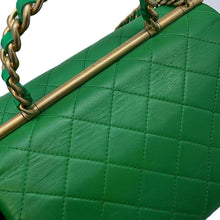 Load image into Gallery viewer, CHANEL Matelasse Top Handle 2WAY Green Lambskin
