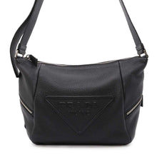 将图像加载到图库查看器中，PRADA Triangle Logo Shoulder Bag Black2VH165 Vittero Dino Leather
