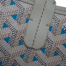 Load image into Gallery viewer, GOYARD Poitier Tote Bag Clairvoy White/Turquise Blue PVC Coated Canvas Calf Leather Size Mini
