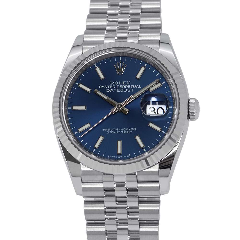 ROLEX Datejust W36mm Stainless Steel K18WG Bright Blue Dial126234