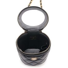 Load image into Gallery viewer, CHANEL Matelasse Top Handle Chain Vanity Black Lambskin
