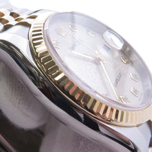 将图像加载到图库查看器中，ROLEX Datejust W36mm Stainless Steel K18YG Silver/Con Pewter Dial116233G
