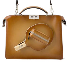 将图像加载到图库查看器中，FENDI Peekaboo I See You Table Tennis Feature Brown7VA551 Leather Size Medium
