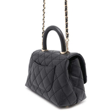 Load image into Gallery viewer, CHANEL Coco Handle 2 Way Chain Shoulder Bag BlackAS2215 Caviar Leather Size XXS
