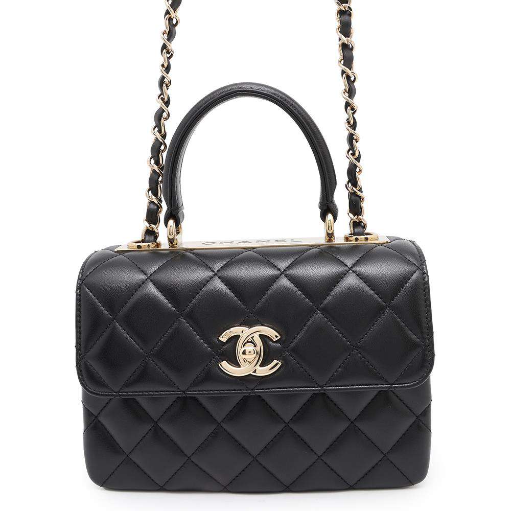 CHANEL Top handle 2WAYHandbag BlackAS4654 Lambskin Size 20