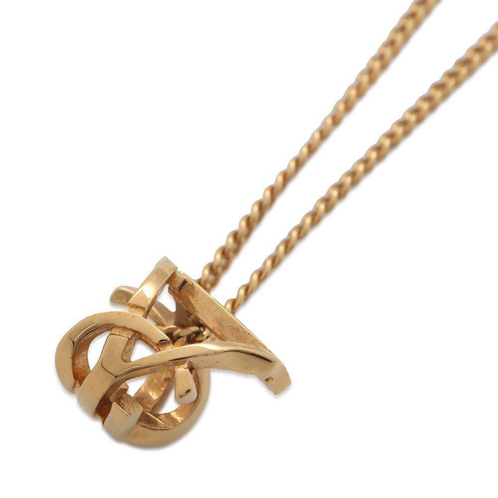 SAINT LAURENT PARIS Monogram Twist Necklace Gold Metal