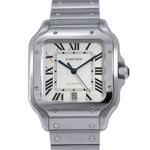 将图像加载到图库查看器中，CARTIER Santos de Cartier LM W39.8mm Stainless Steel Silver DialWSSA0018
