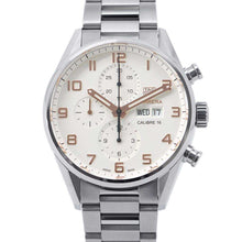 将图像加载到图库查看器中，TAG HEUER Carrera Chronograph Caliber 16 Day-Date W43mm Stainless Steel Silver DialCV2A1AC.BA0738
